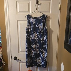Mario Serrani Floral Sleeveless Dress - Blue and White